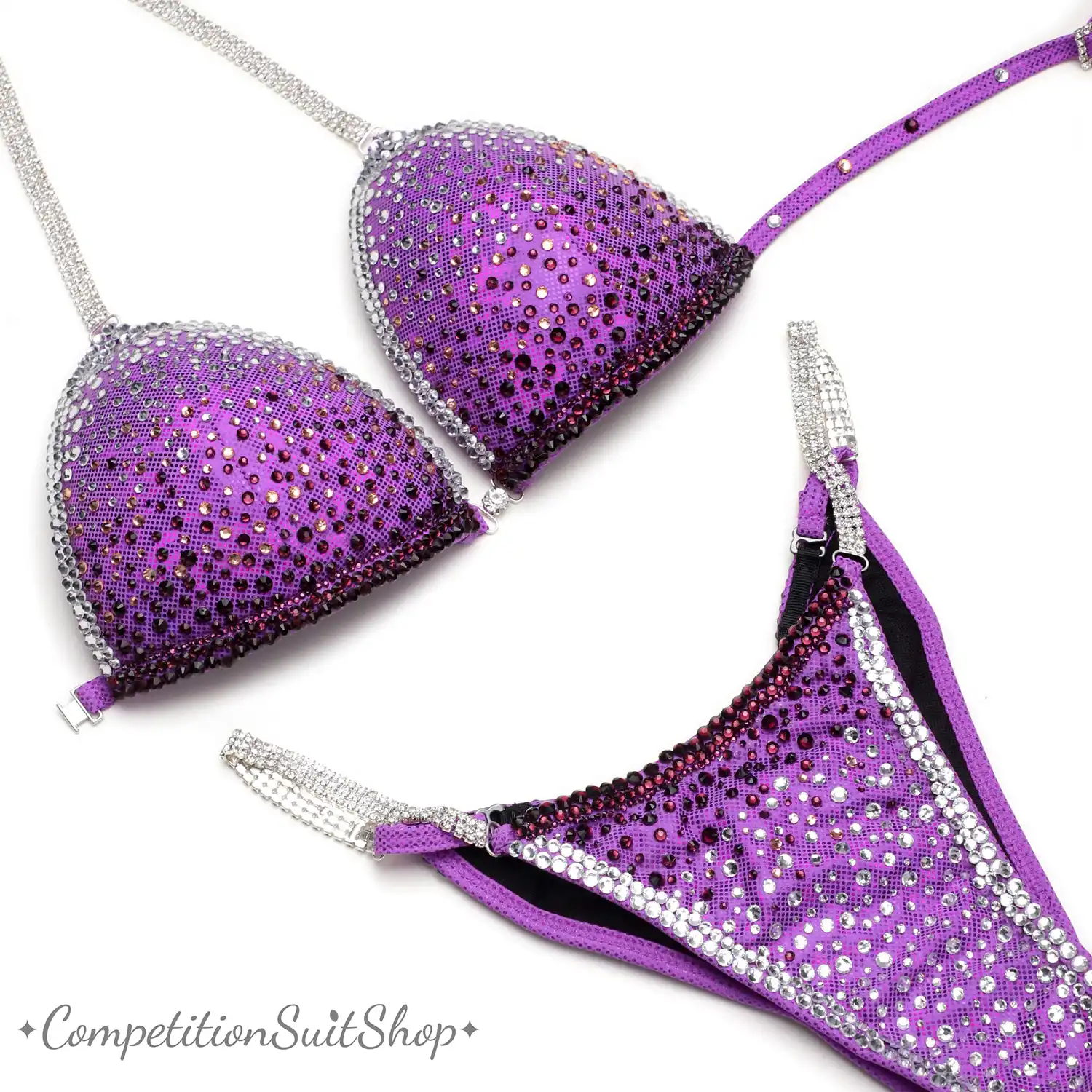 Violet Virtus Stones Bikini Competition Suit (B133)
